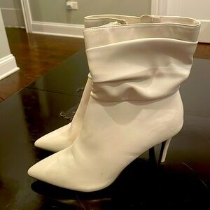 White high high heeled boots